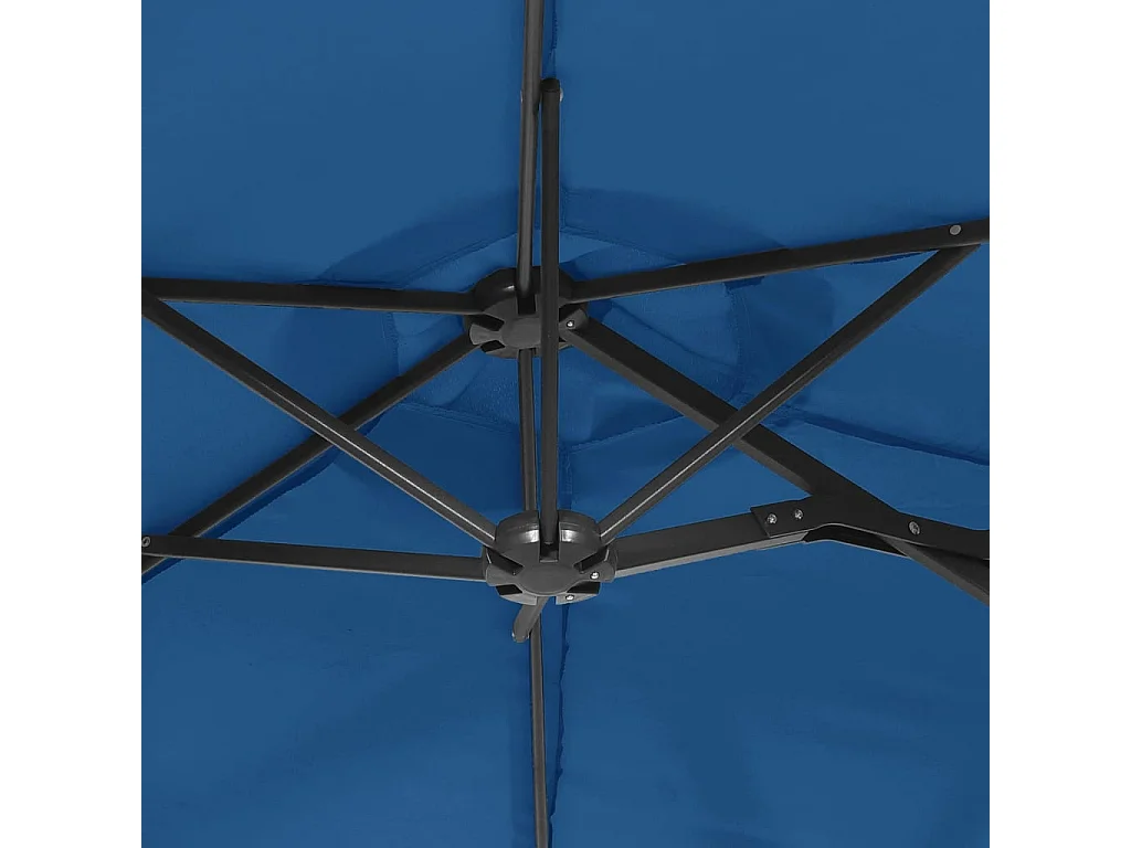 Guarda-sol de duas cabeças azul celeste 316x240 cm