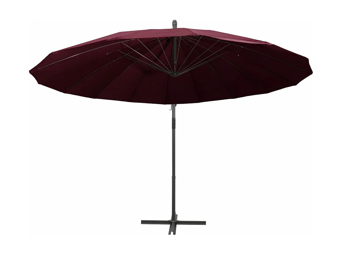 Parasol suspendu Bordeaux 3 m Mât en aluminium