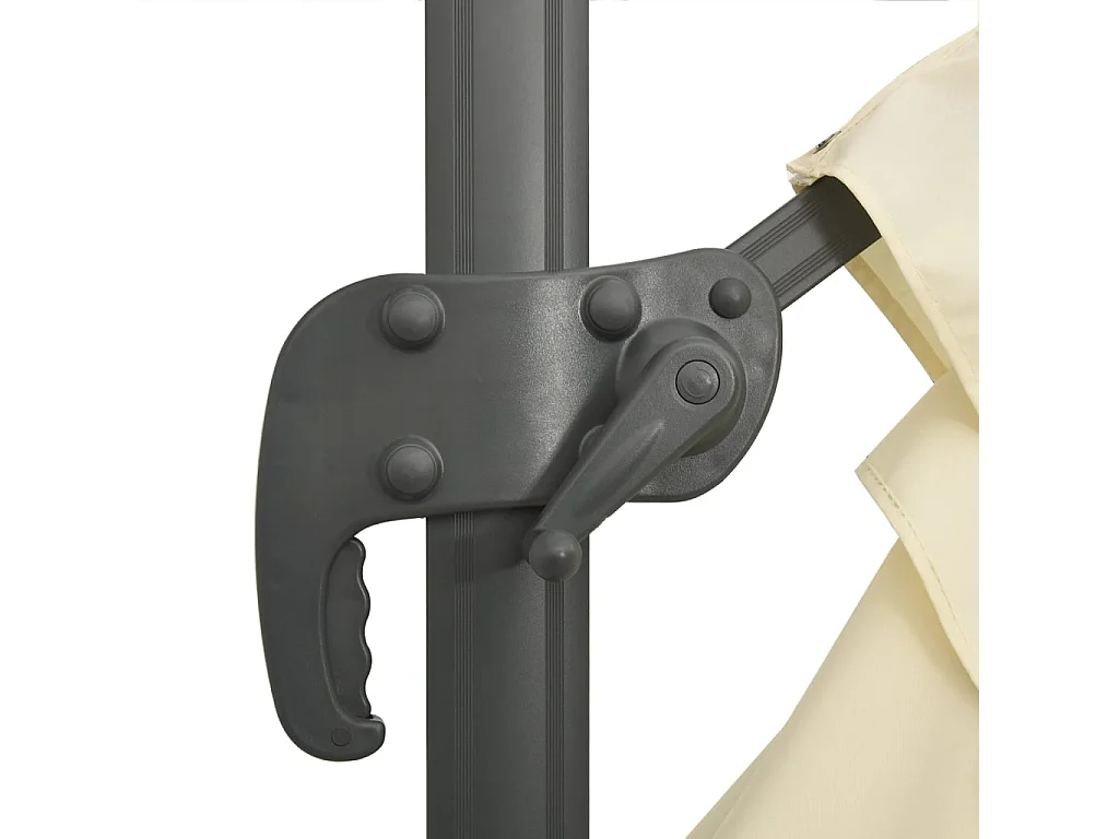 Sombrilla desplazada con palo de aluminio Blanco arena 300x300 cm