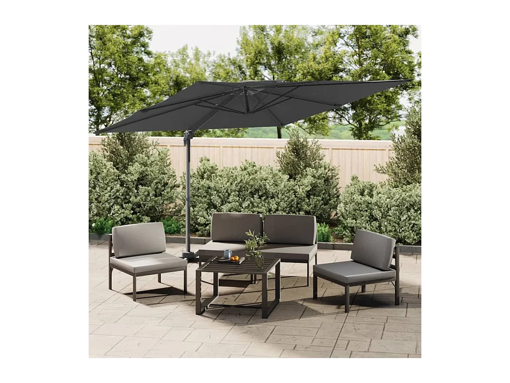 Zweefparasol met dubbel dak Antraciet 400x300 cm