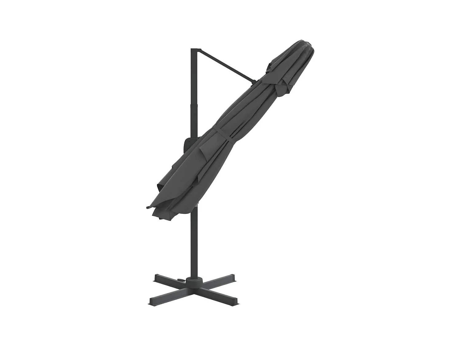 Sombrilla voladiza con doble techo Antracita 400x300 cm