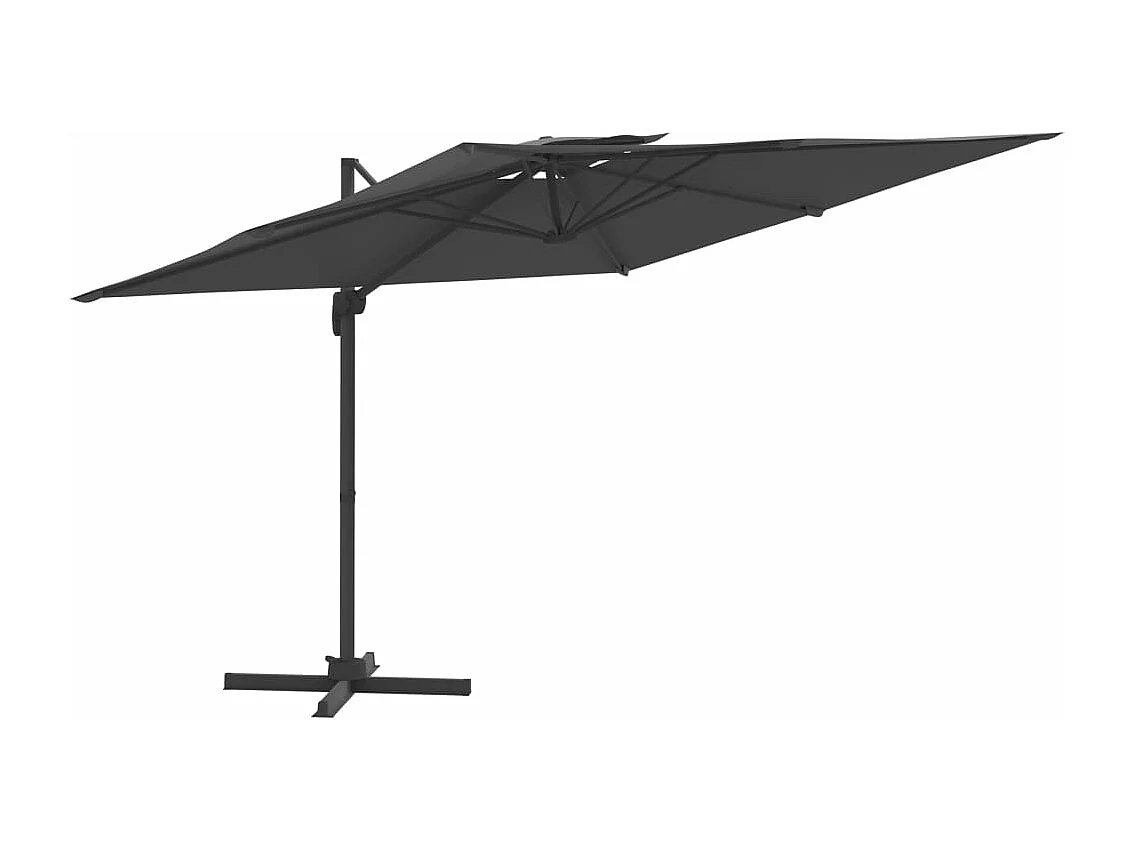 Zweefparasol met dubbel dak Antraciet 400x300 cm