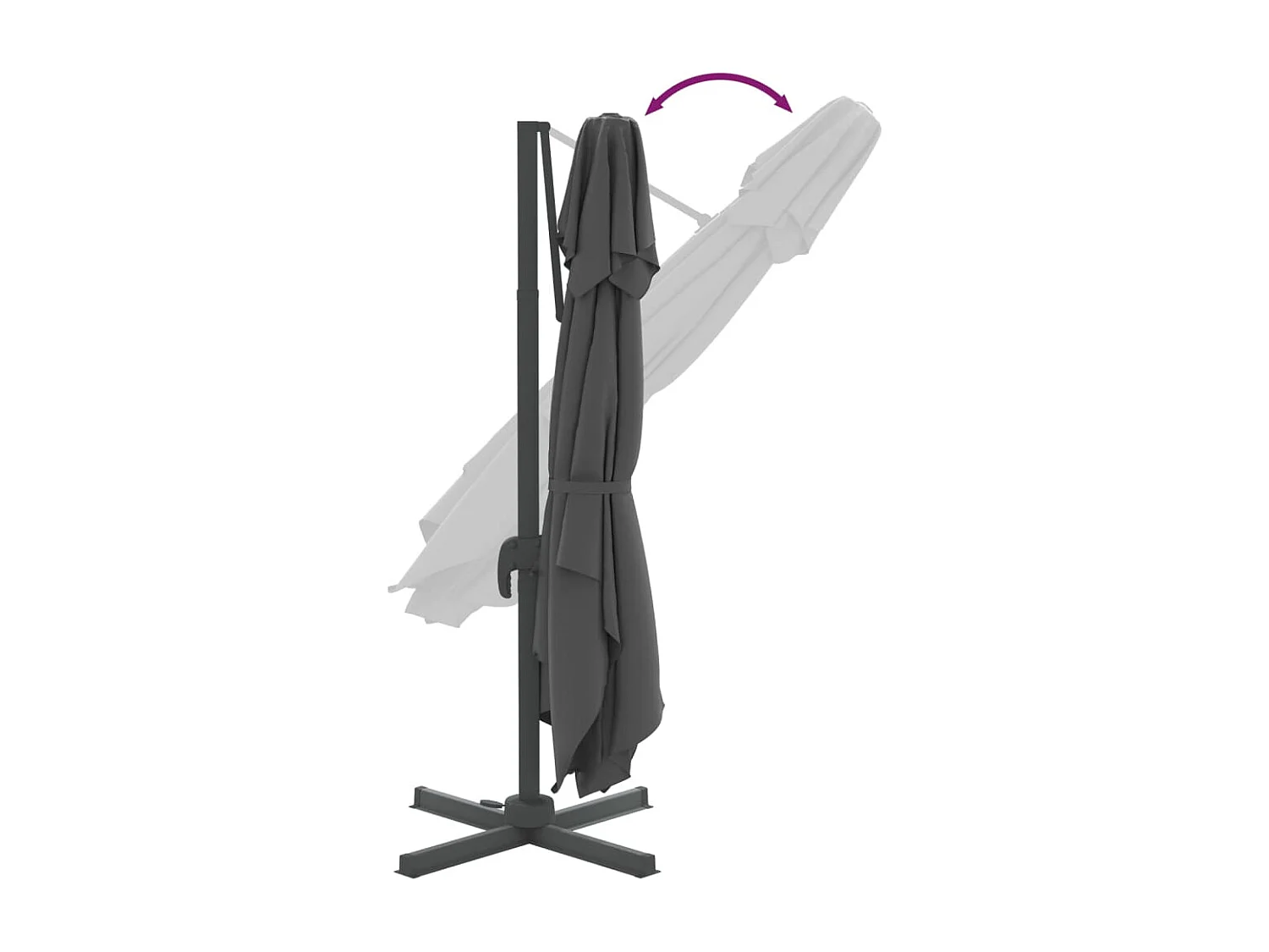 Zweefparasol met dubbel dak Antraciet 400x300 cm