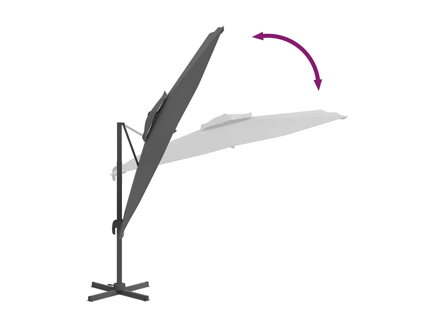 Zweefparasol met dubbel dak Antraciet 400x300 cm