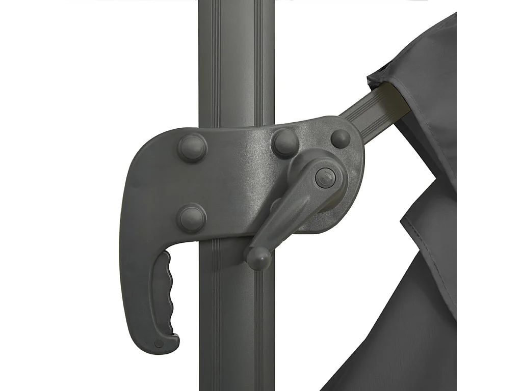 Zweefparasol met dubbel dak Antraciet 400x300 cm