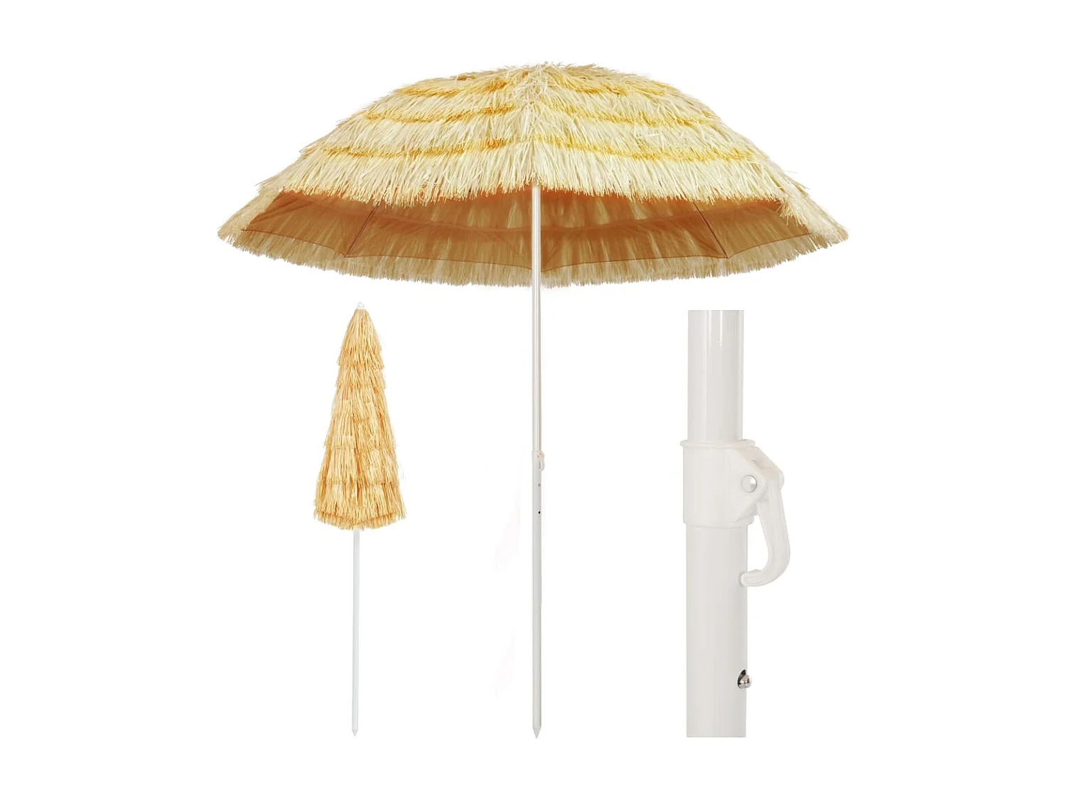 Parasol de plage Naturel 240 cm Style hawaïen
