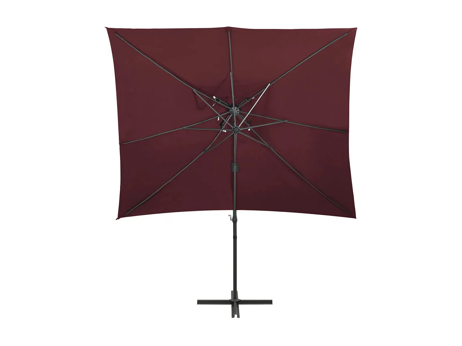 Parasol déporté à double toit Rouge bordeaux 250x250 cm