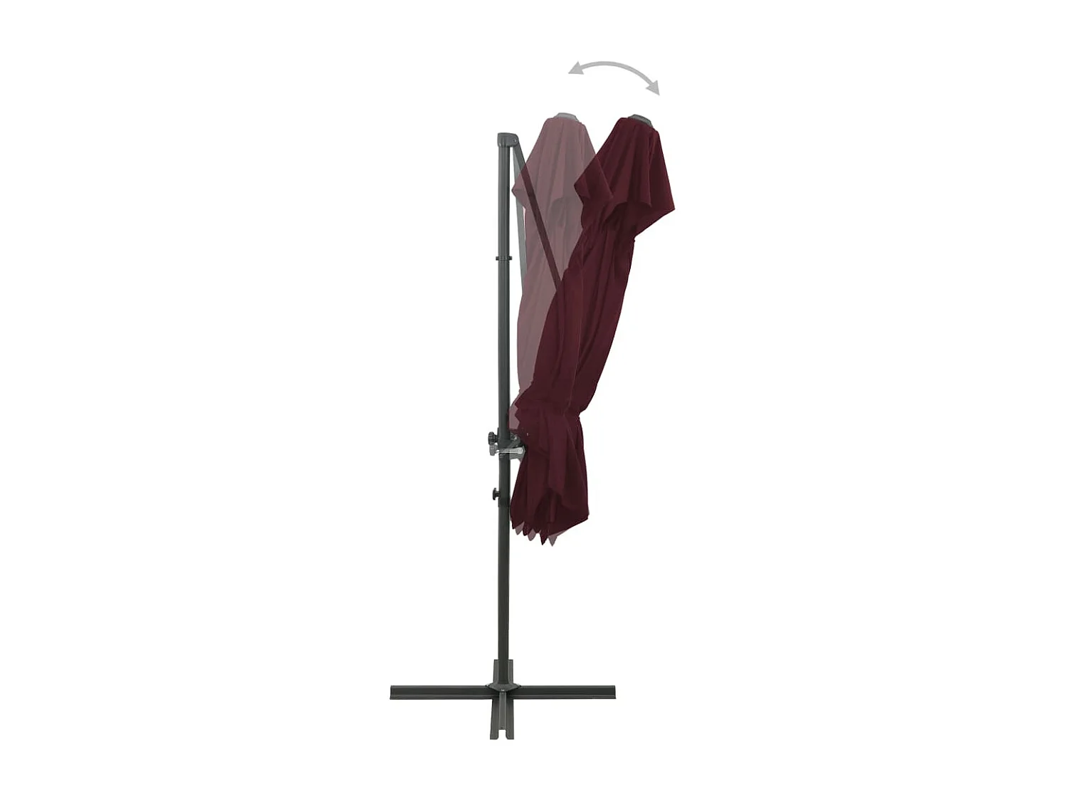 Offsetparasol met dubbel dak Bordeaux rood 250x250 cm