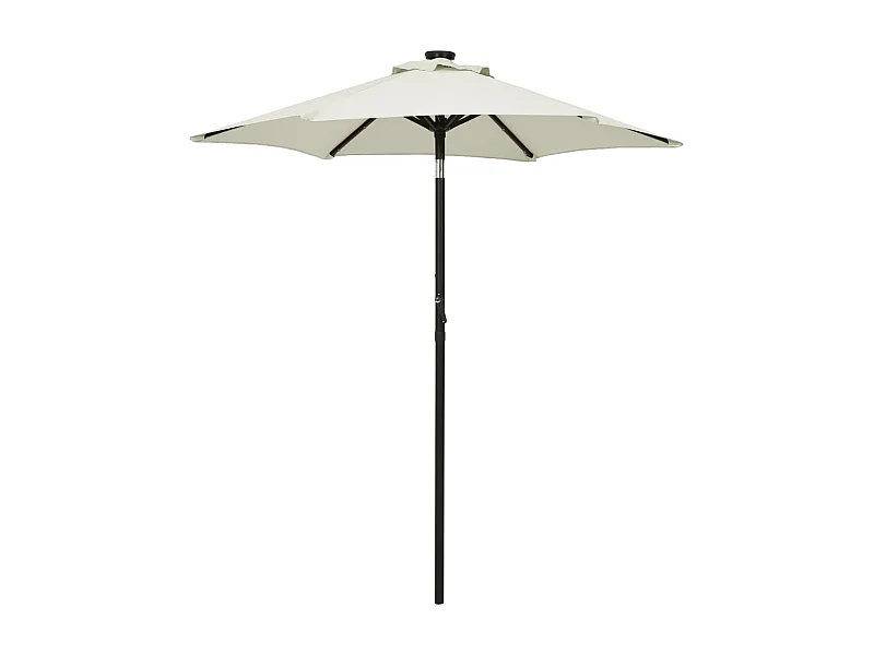 Parasol met LED-verlichting Zand 200x211 cm Aluminium