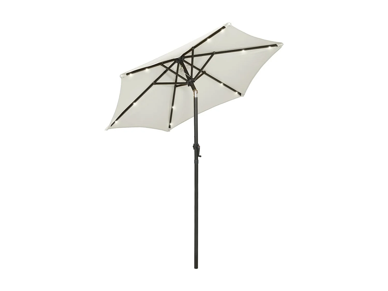 Parasol met LED-verlichting Zand 200x211 cm Aluminium