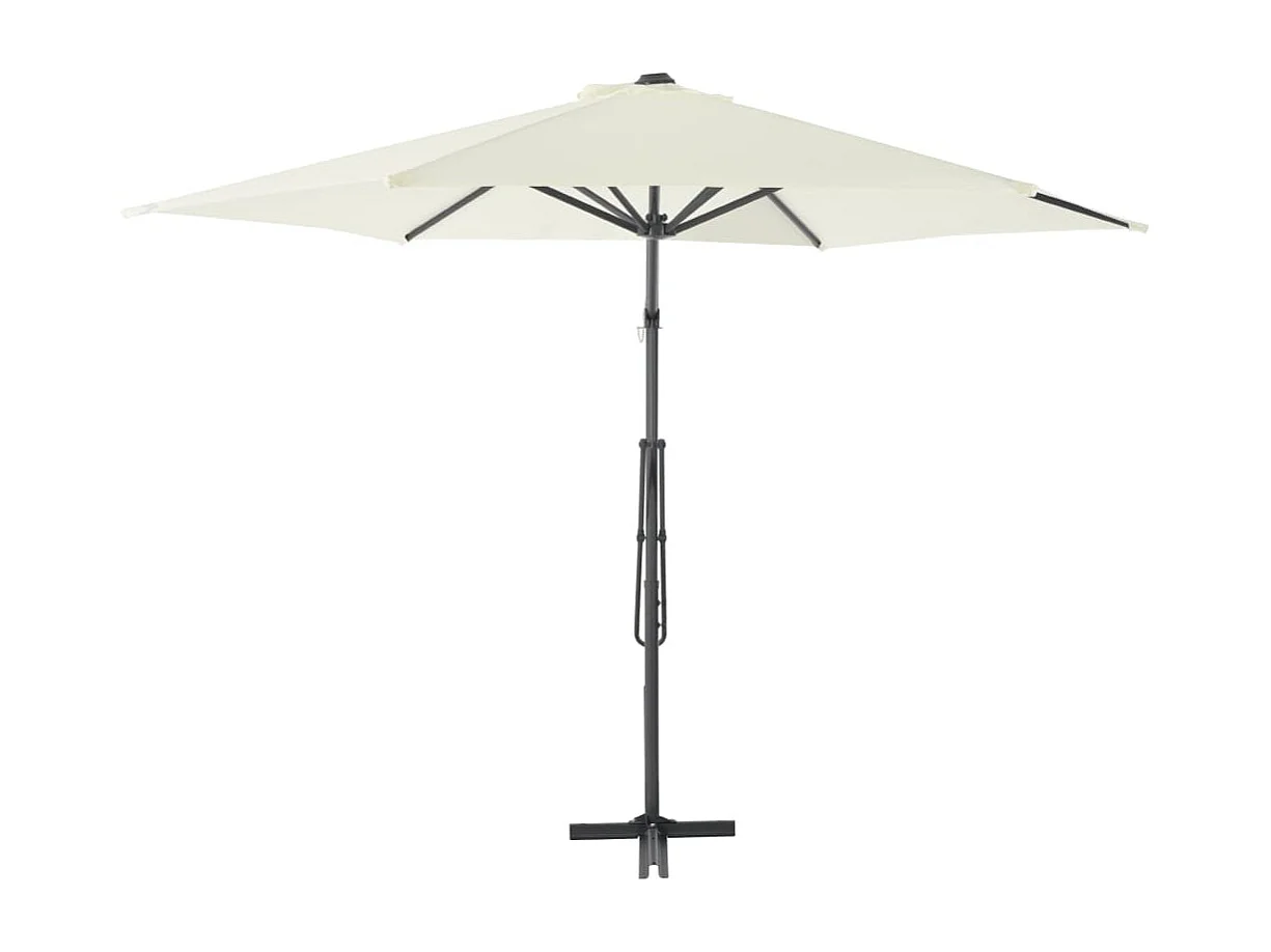 Parasol d'extérieur avec poteau en acier 300 cm Sable