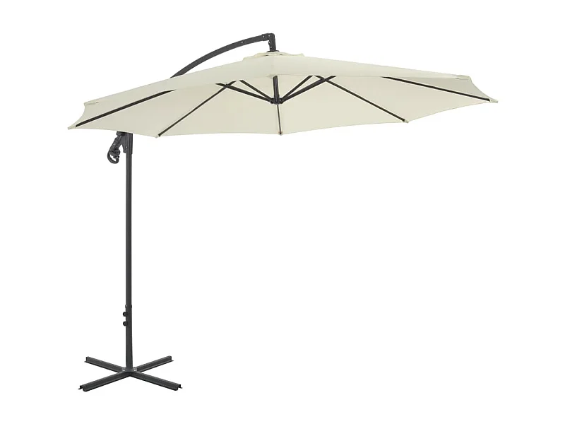 Sombrilla voladiza con poste de acero 300 cm Arena