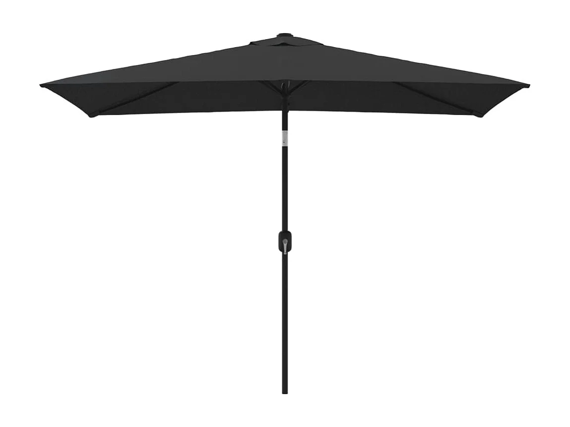 Parasol avec mât en métal 300 x 200 cm Noir