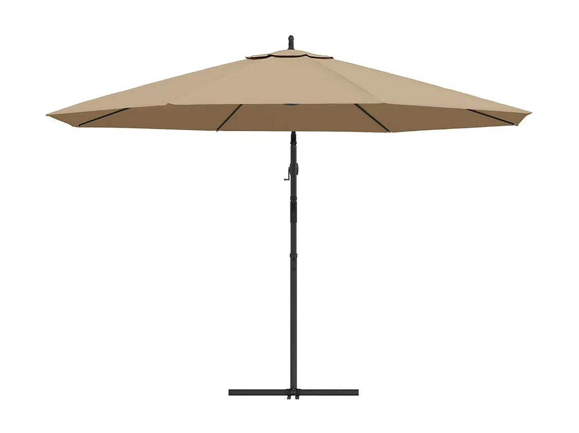 Parasol en porte-à-faux avec poteau en aluminium 350 cm Taupe