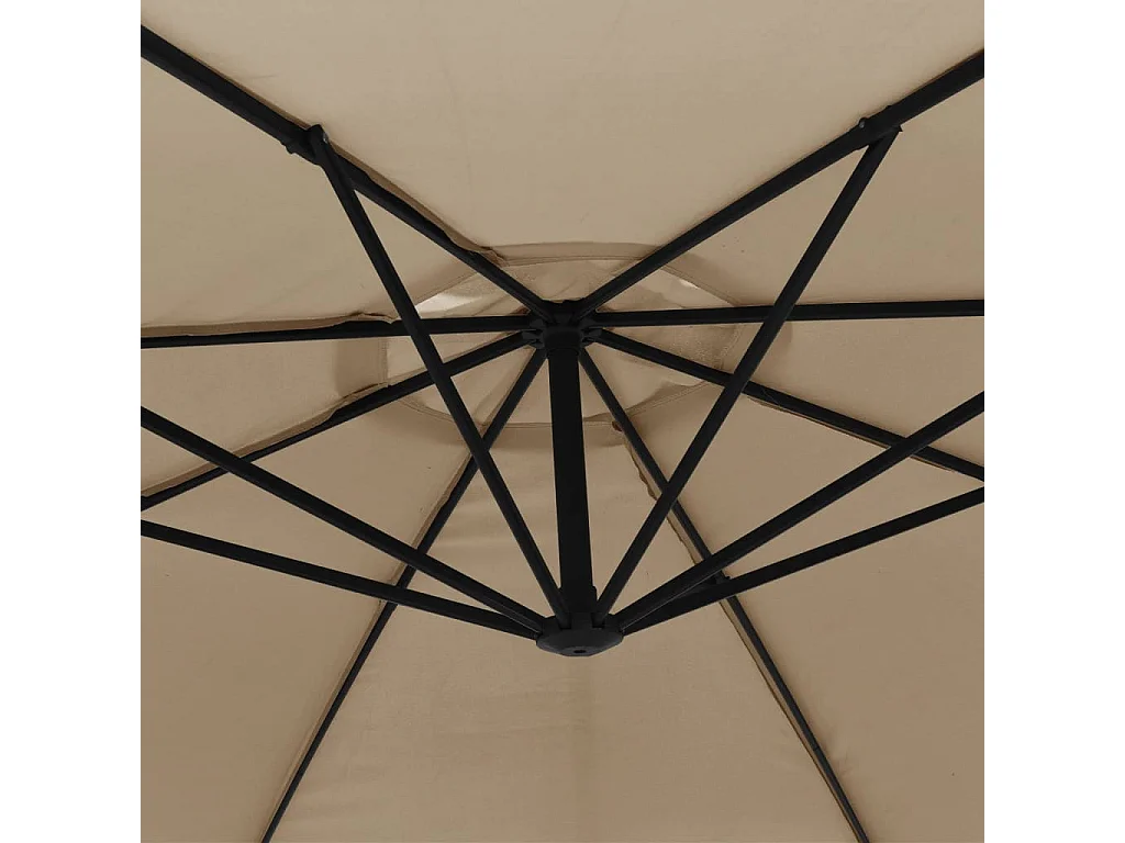 Parasol en porte-à-faux avec poteau en aluminium 350 cm Taupe