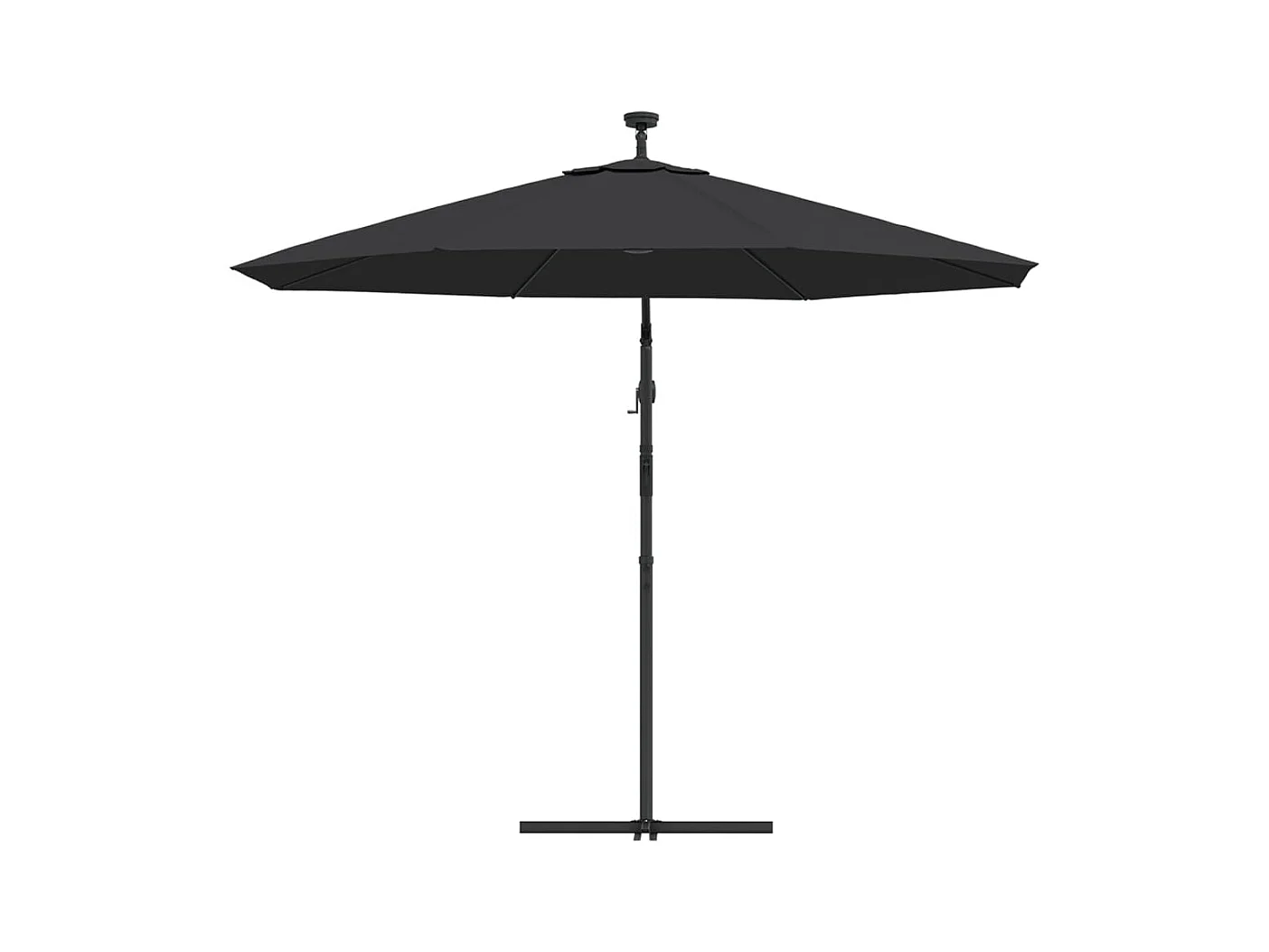Offset LED parasol en stalen paal 300 cm Zwart