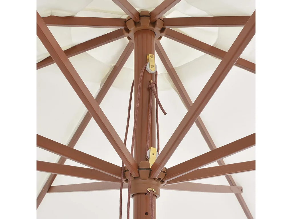 Sonnenschirm mit Holzmast 350 cm Sandweiß