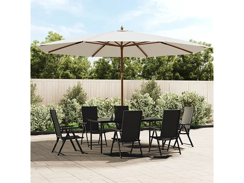 Parasol de jardin avec mât en bois sable 400x273 cm