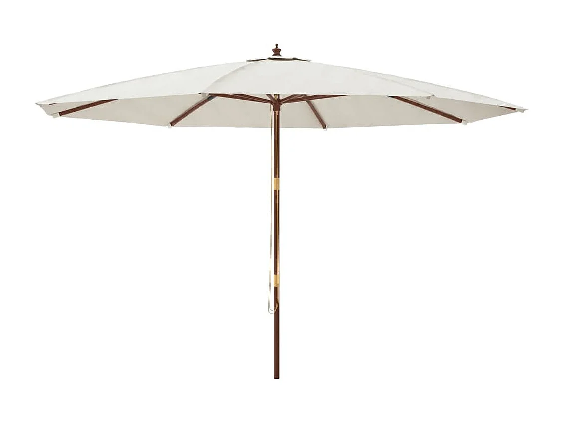 Parasol de jardin avec mât en bois sable 400x273 cm