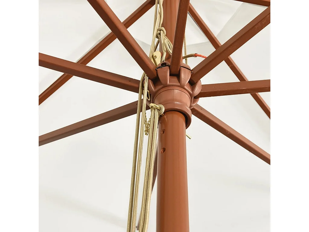 Parasol de jardin avec mât en bois sable 400x273 cm