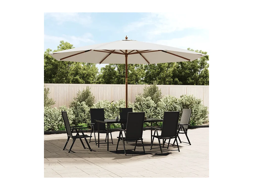 Parasol de jardin avec mât en bois sable 400x273 cm