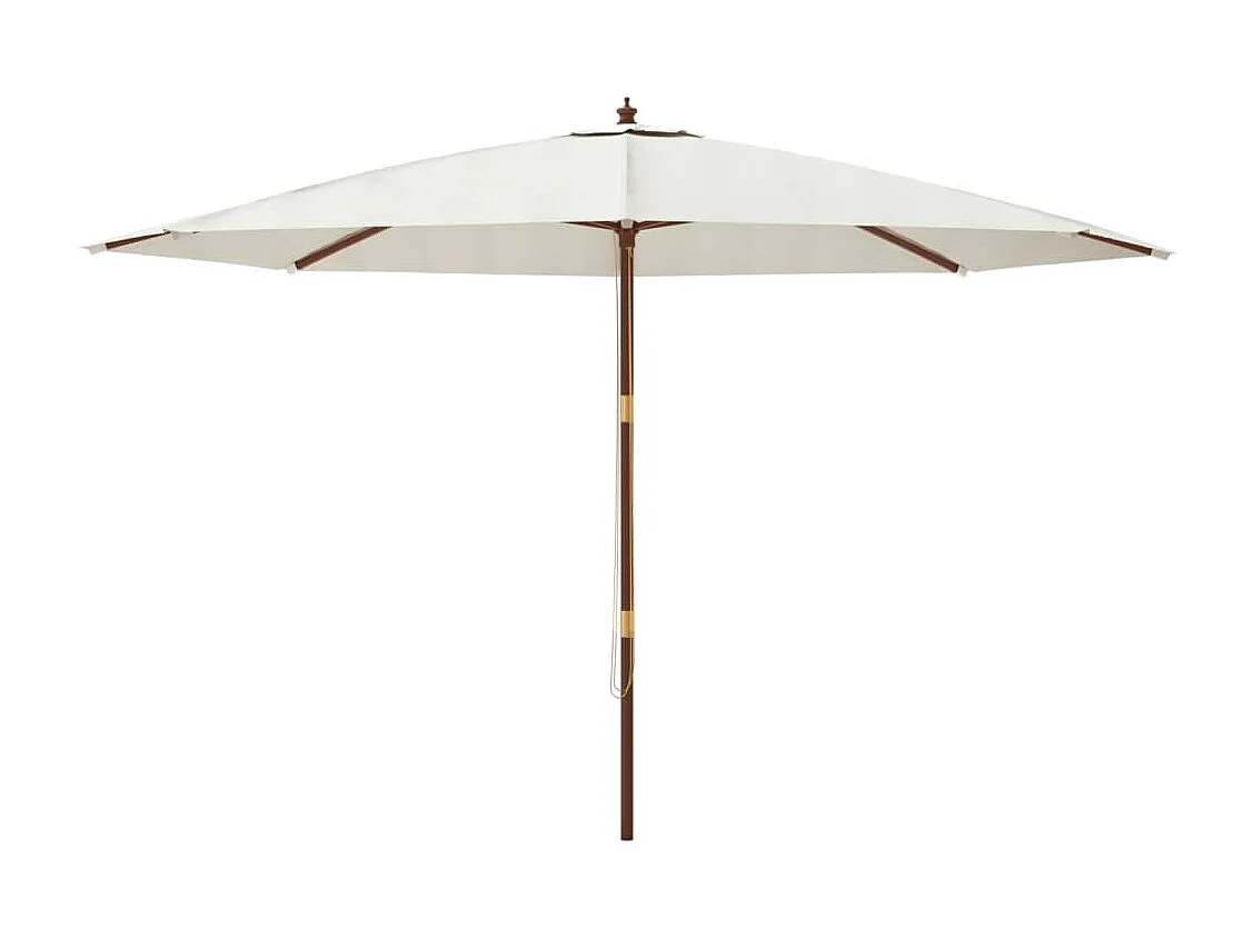 Guarda-sol de jardim com poste de madeira de areia 400x273 cm