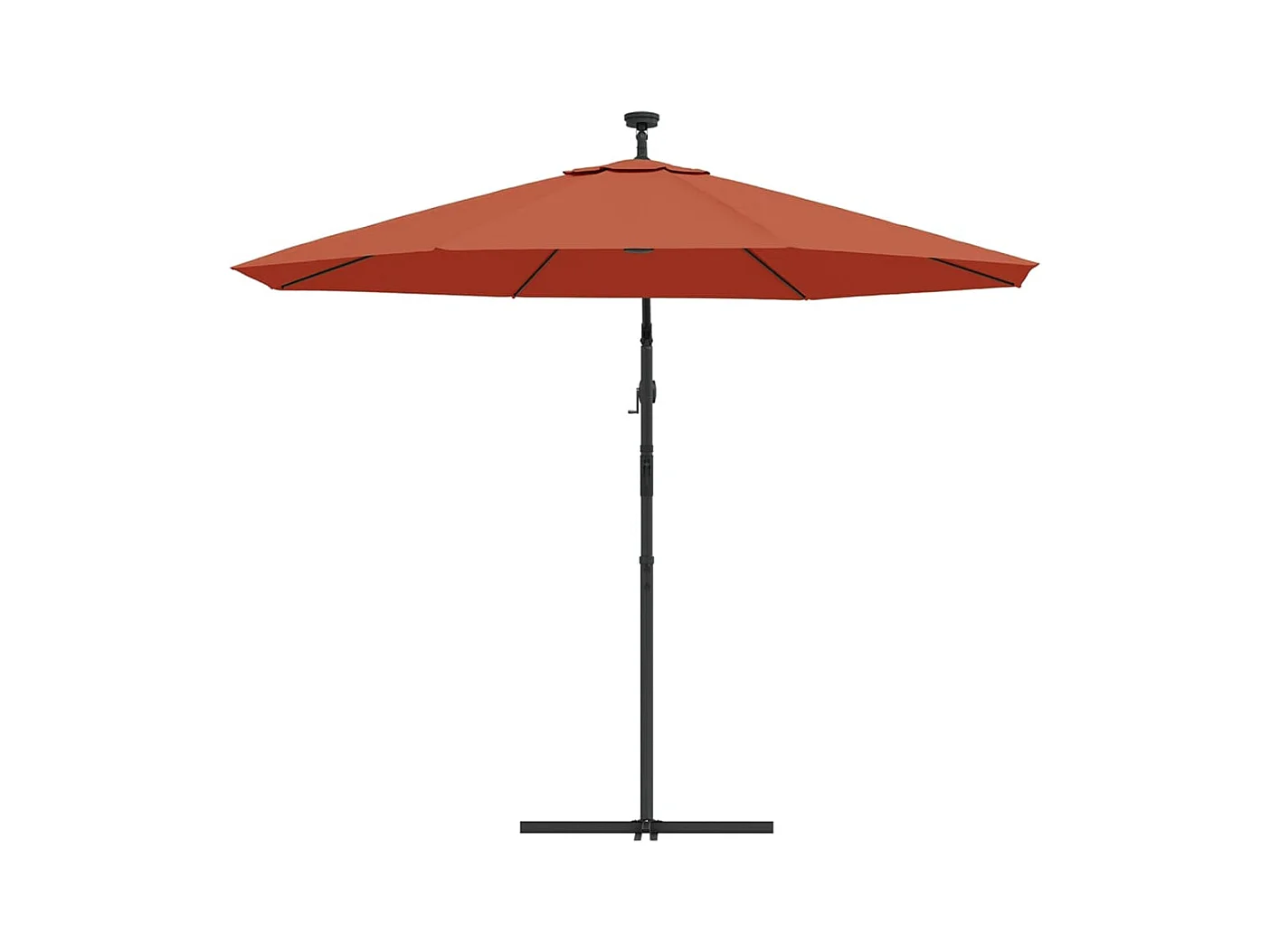 Guarda-sol LED offset e poste de aço Terracota