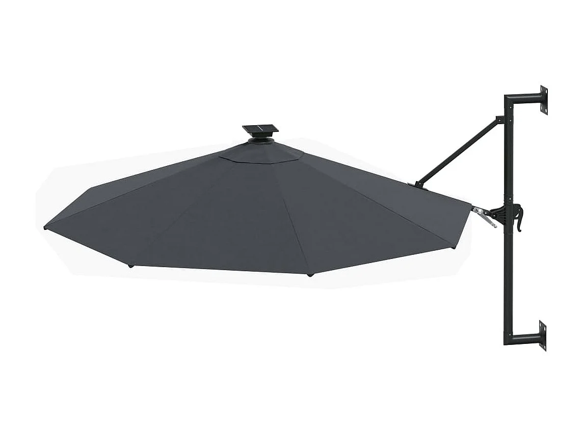 Wandschirm mit Metallstange und LED 300 cm Anthrazit