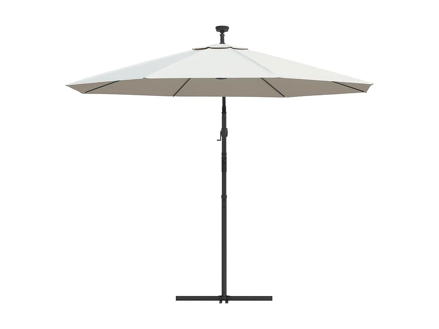 Guarda-sol com iluminação LED 300cm Poste metálico Areia