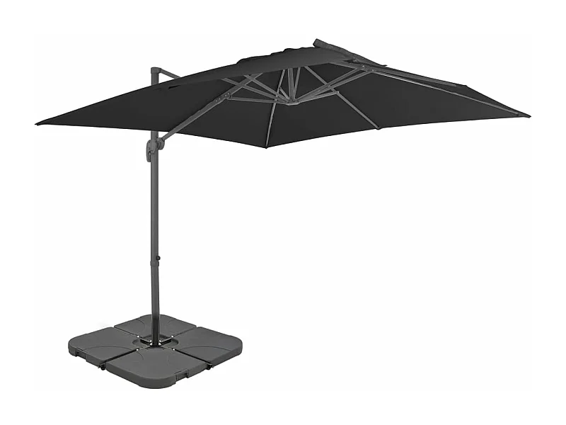 Parasol met draagbare voet Antraciet
