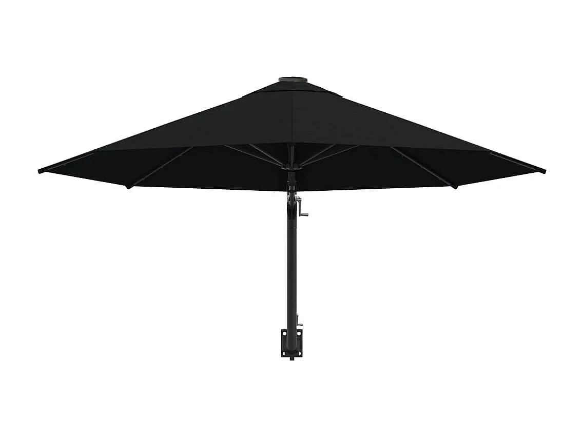 Ombrellone da parete con palo in metallo 300 cm Nero
