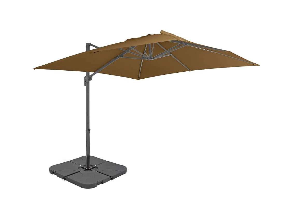 Sonnenschirm mit tragbarem Sockel Taupe