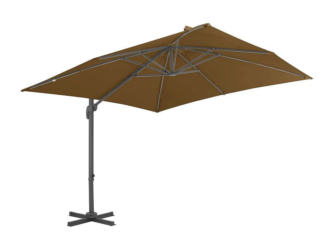 Sonnenschirm mit tragbarem Sockel Taupe