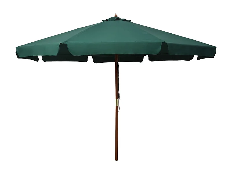 Parasol avec mât en bois 330 cm Vert