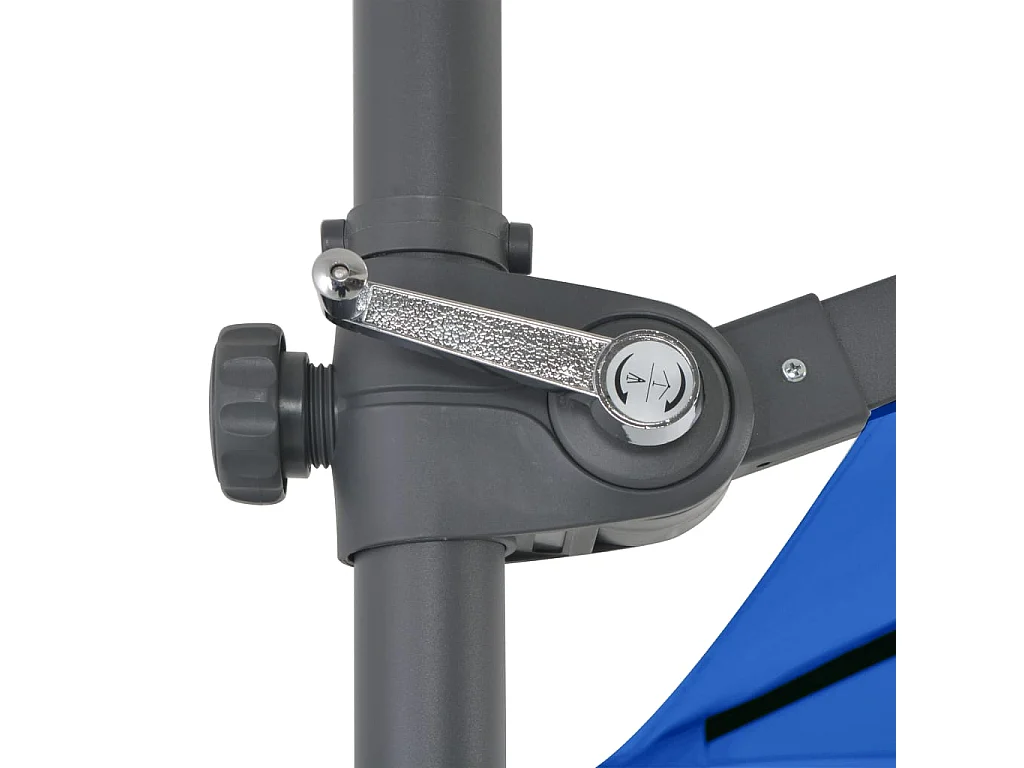 Parasol déporté avec mât en acier Bleu azuré 250x250 cm