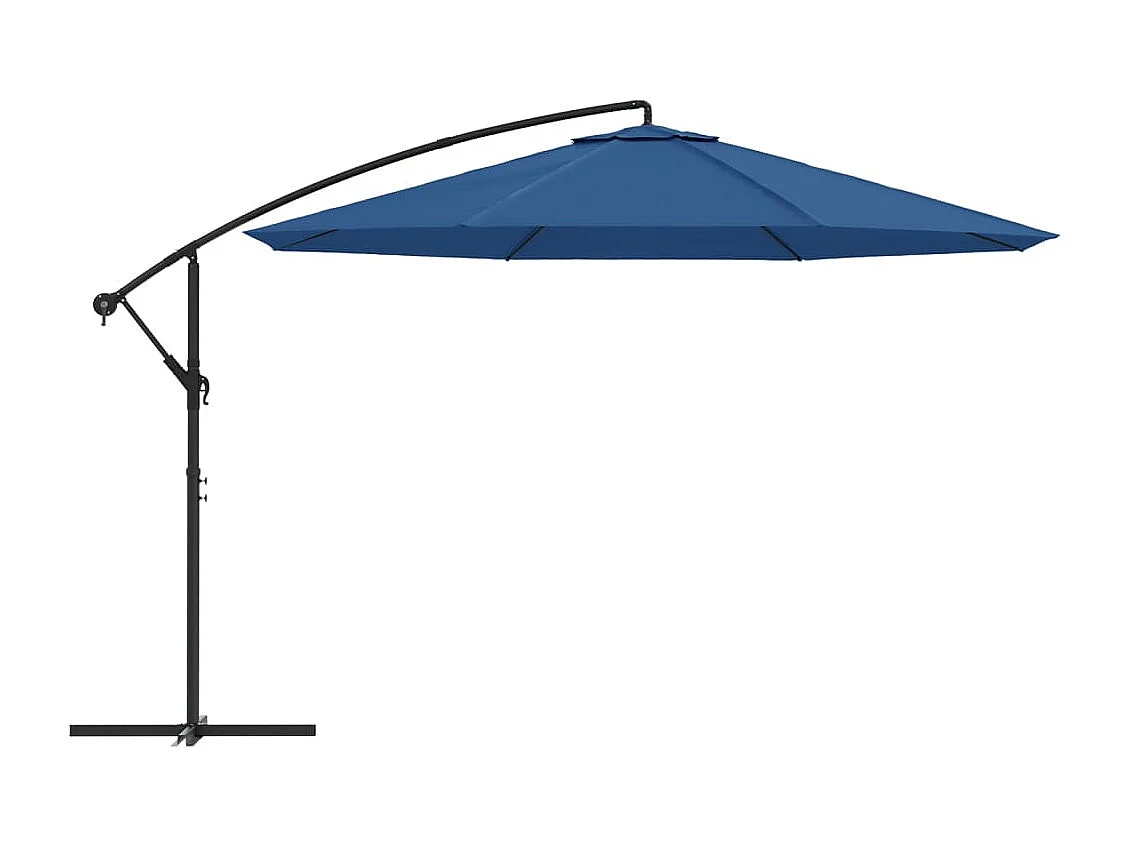 Parasol déporté avec mât en aluminium 350 cm Bleu