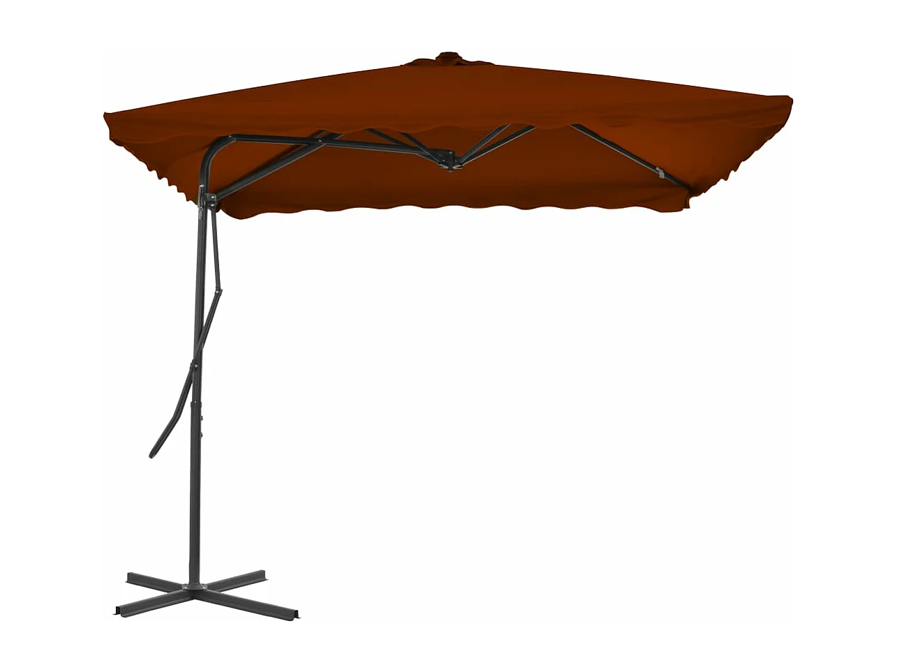 Parasol d'extérieur avec mât en acier Terre cuite 250x250x230cm