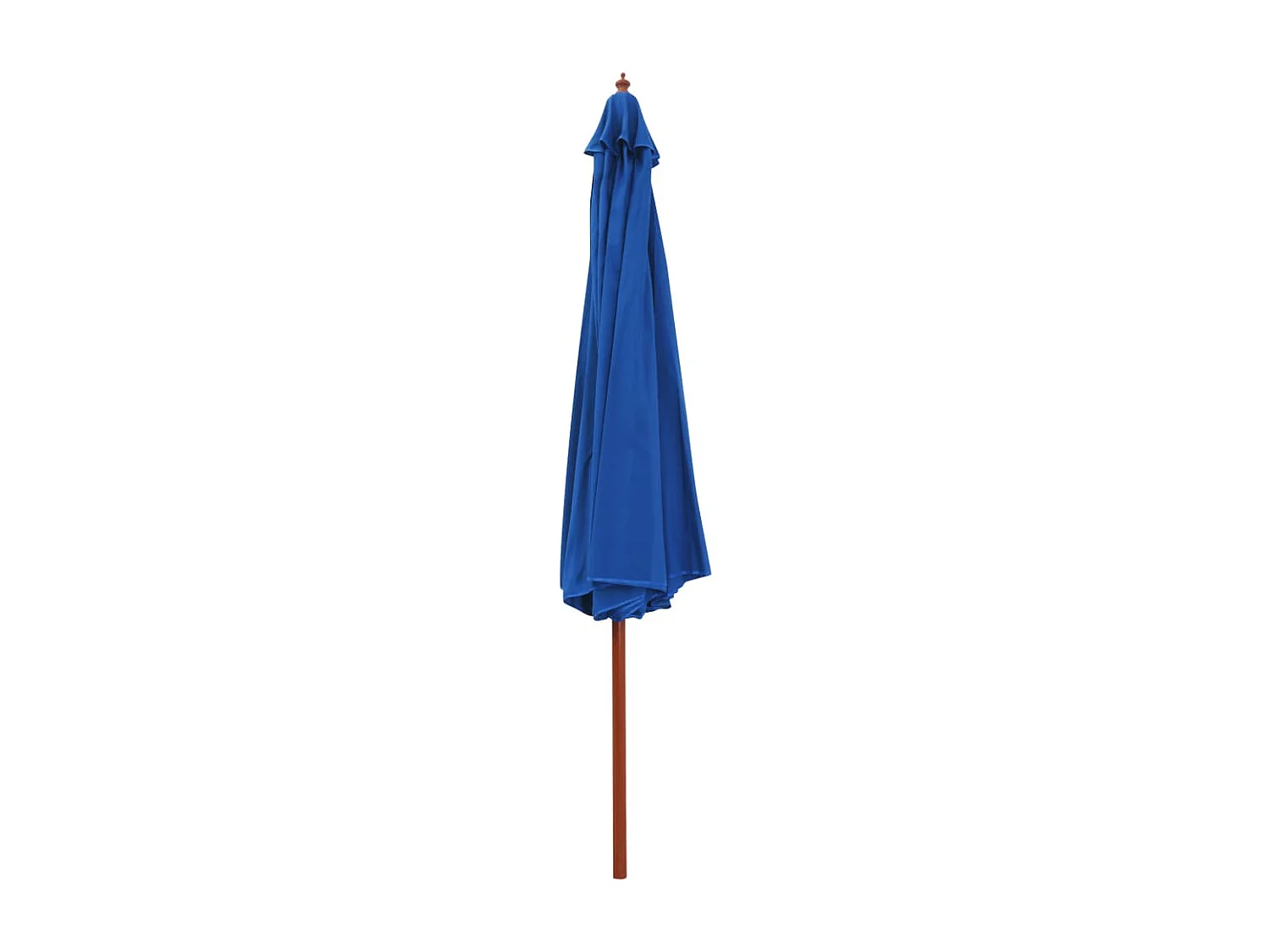 Parasol d'extérieur avec mât en bois 350 cm Bleu