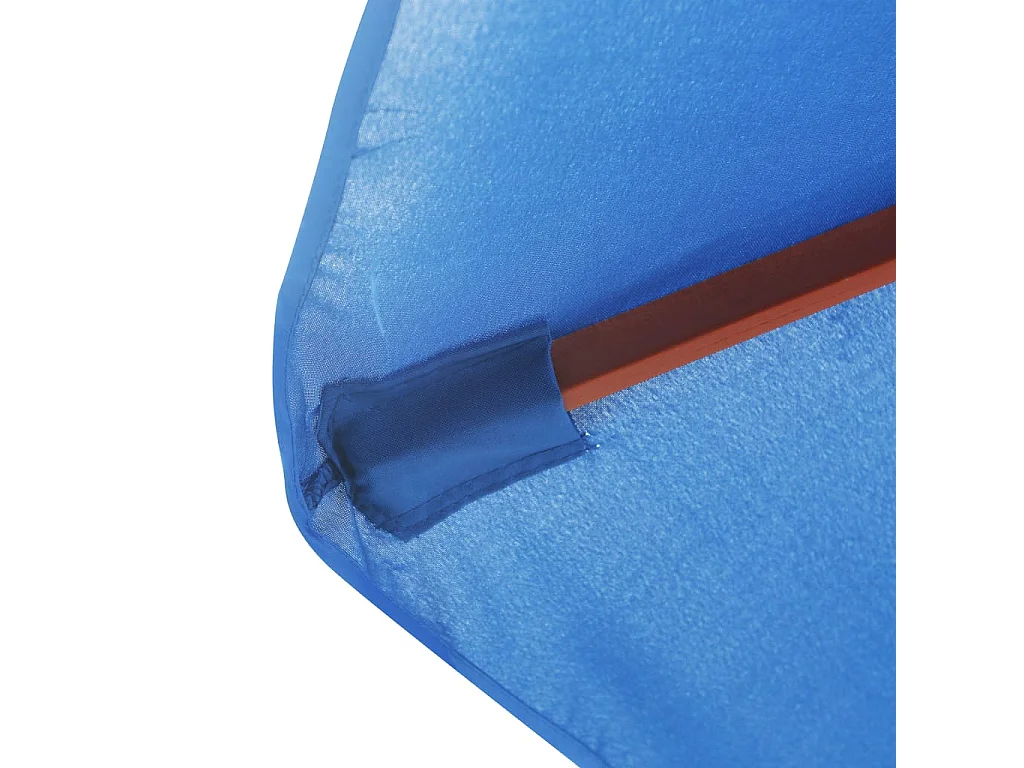 Parasol d'extérieur avec mât en bois 350 cm Bleu