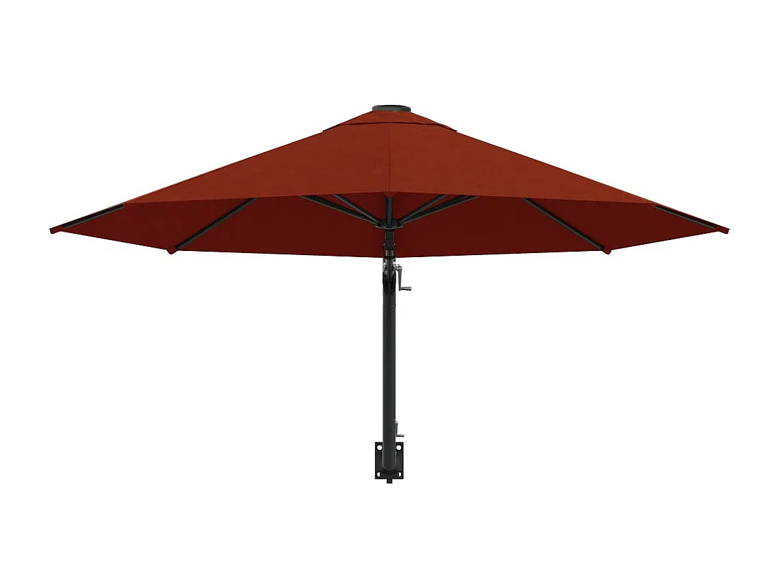 Parasol mural avec mât en métal 300 cm Terre cuite