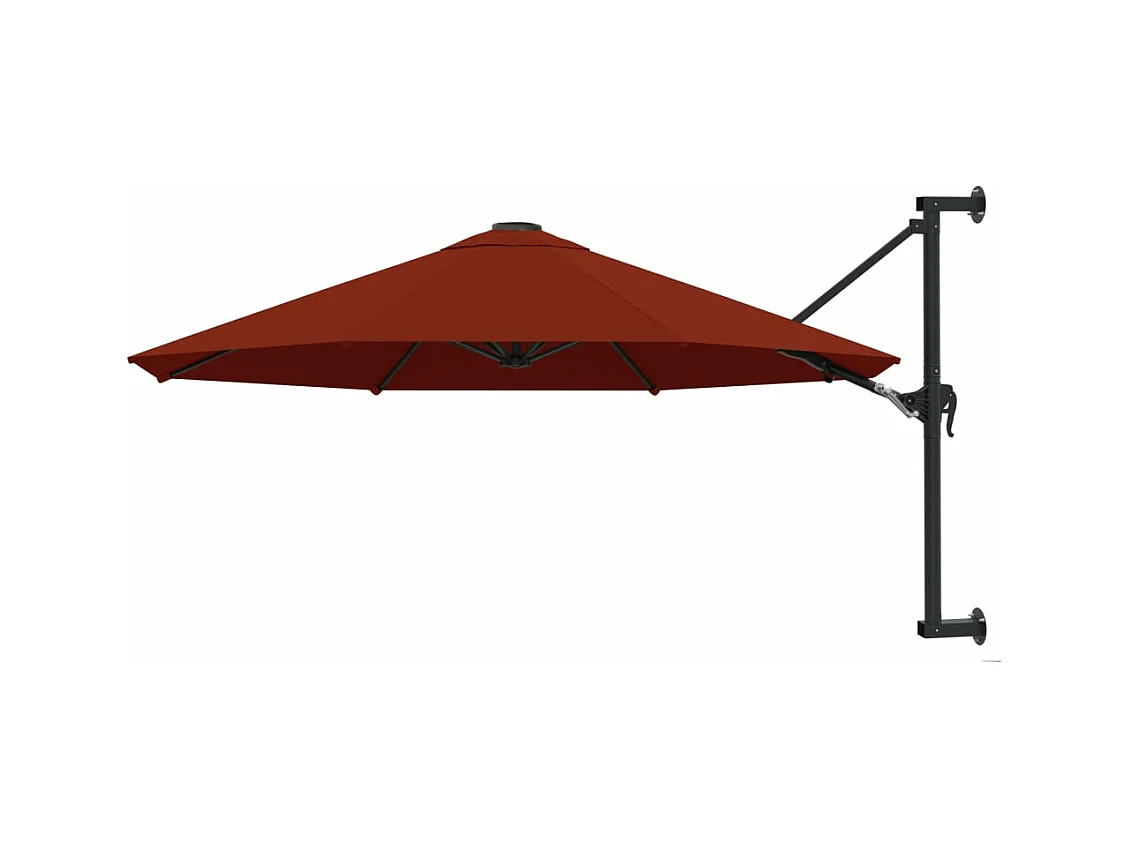 Guarda-sol de parede com poste de metal 300 cm Terracota