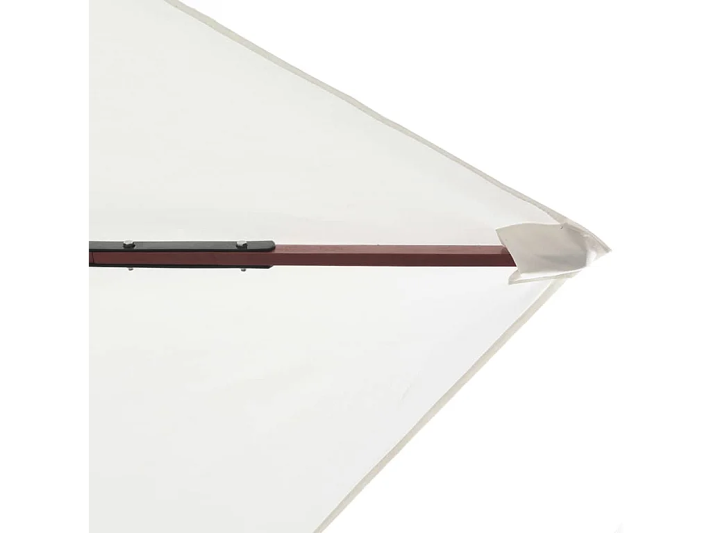 Ombrellone con palo in legno 200 x 300 cm Bianco crema