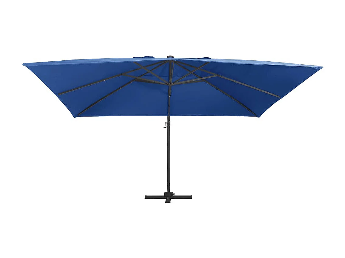 Parasol déporté avec lumières LED Aluminium 400x300cm Bleu azur