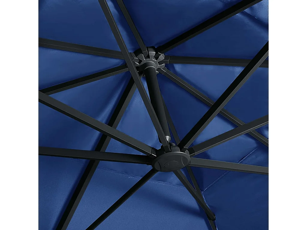 Parasol déporté avec lumières LED Aluminium 400x300cm Bleu azur