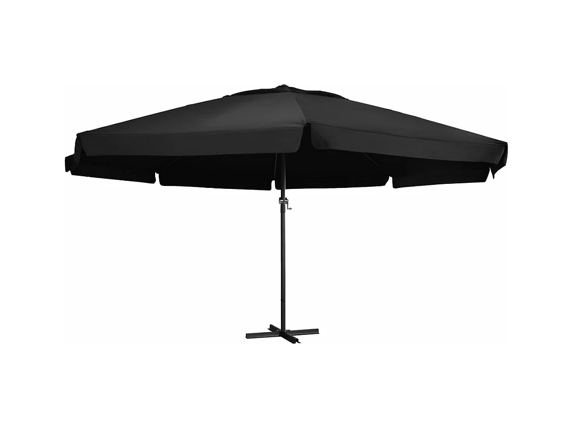 Parasol d'extérieur avec mât en aluminium 500 cm noir