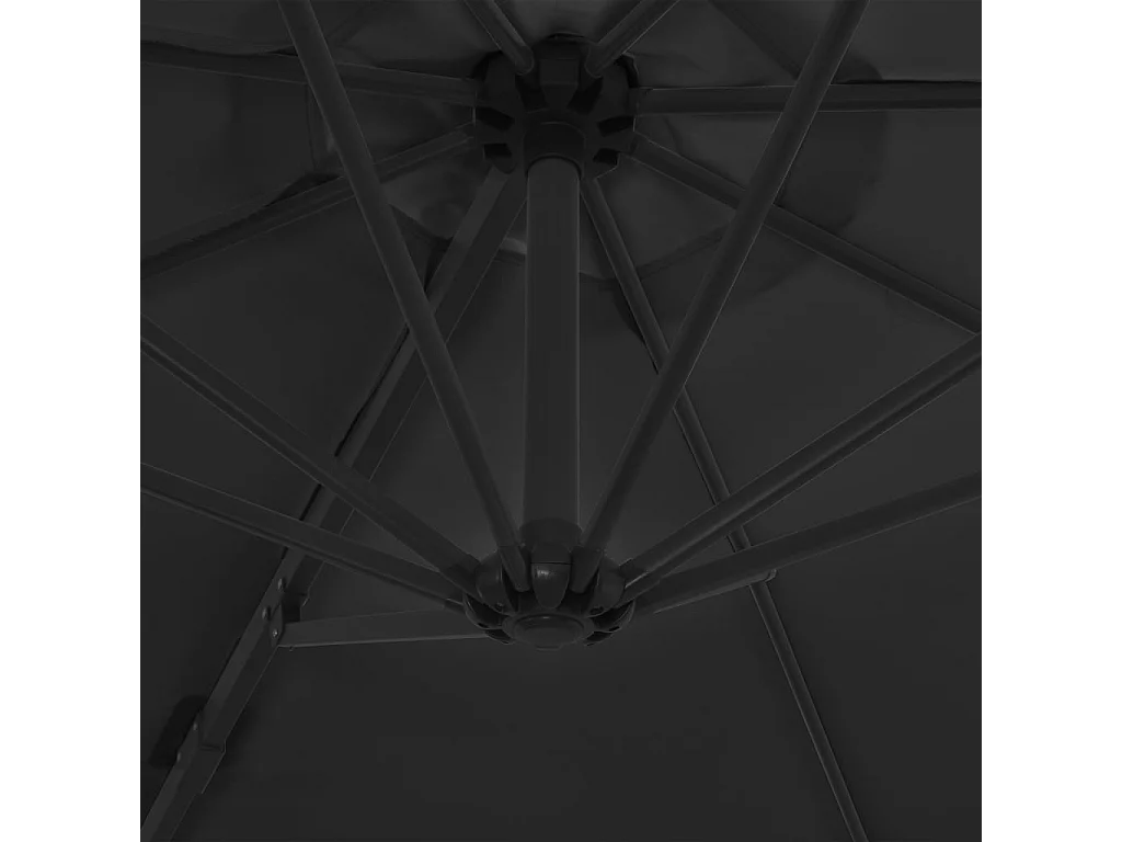 Parasol en porte-à-faux avec mât en acier Anthracite 300 cm