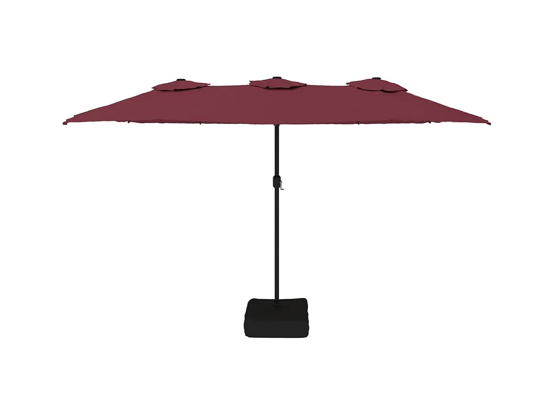 Bordeauxrode tweekoppige parasol 449x245 cm