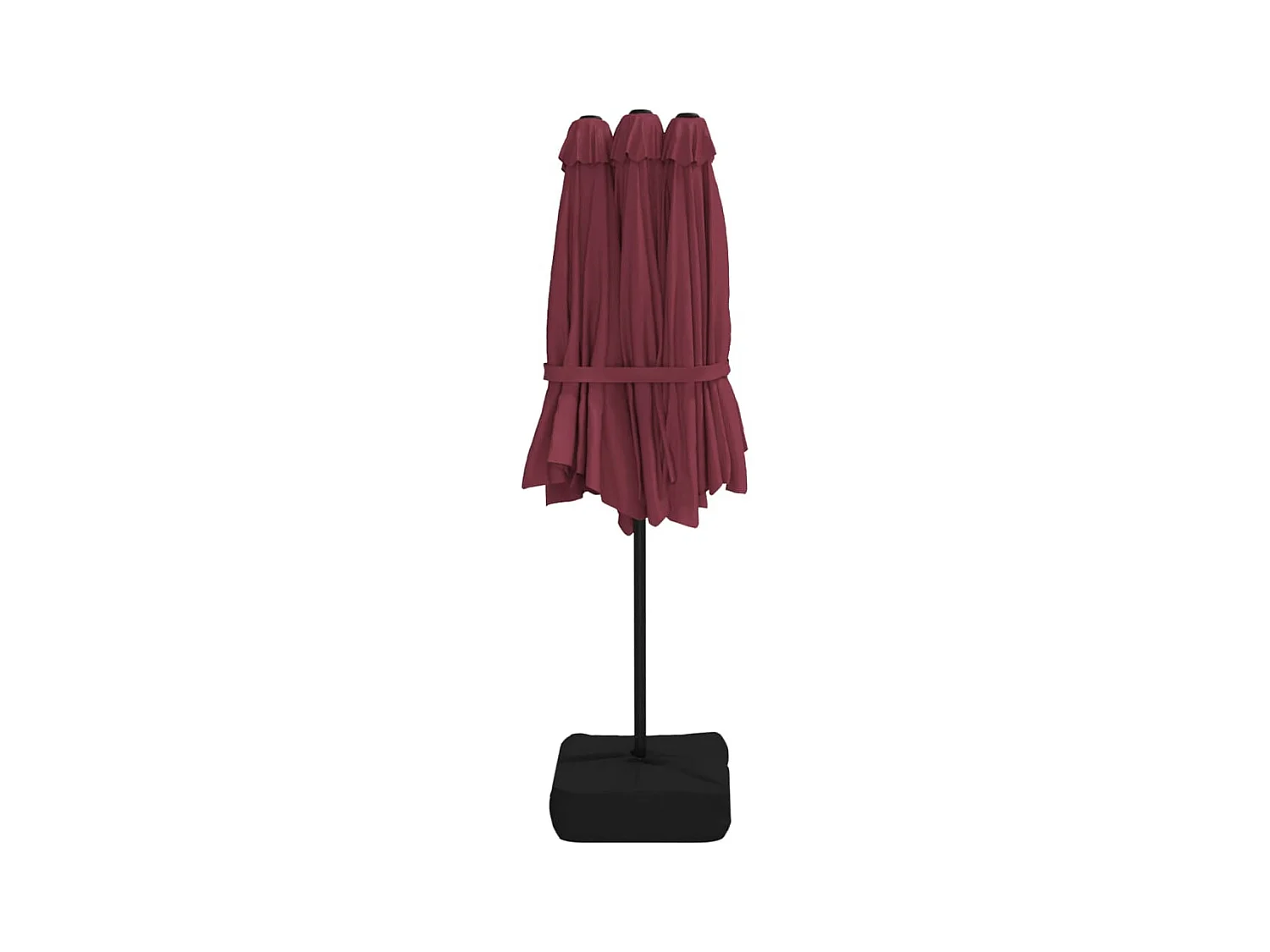 Bordeauxrode tweekoppige parasol 449x245 cm