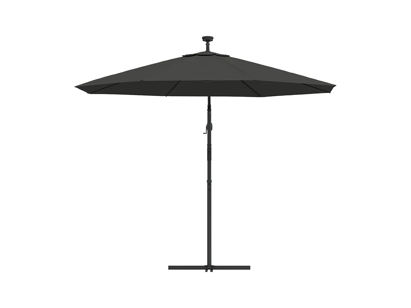 Parasol en porte-à-faux LED et mât en acier 300cm Anthracite