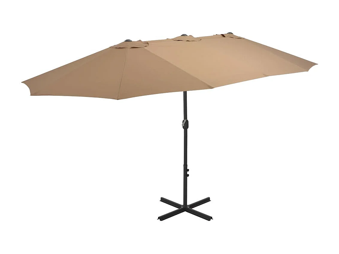 Guarda-sol exterior e poste de alumínio 460 x 270 cm Taupe